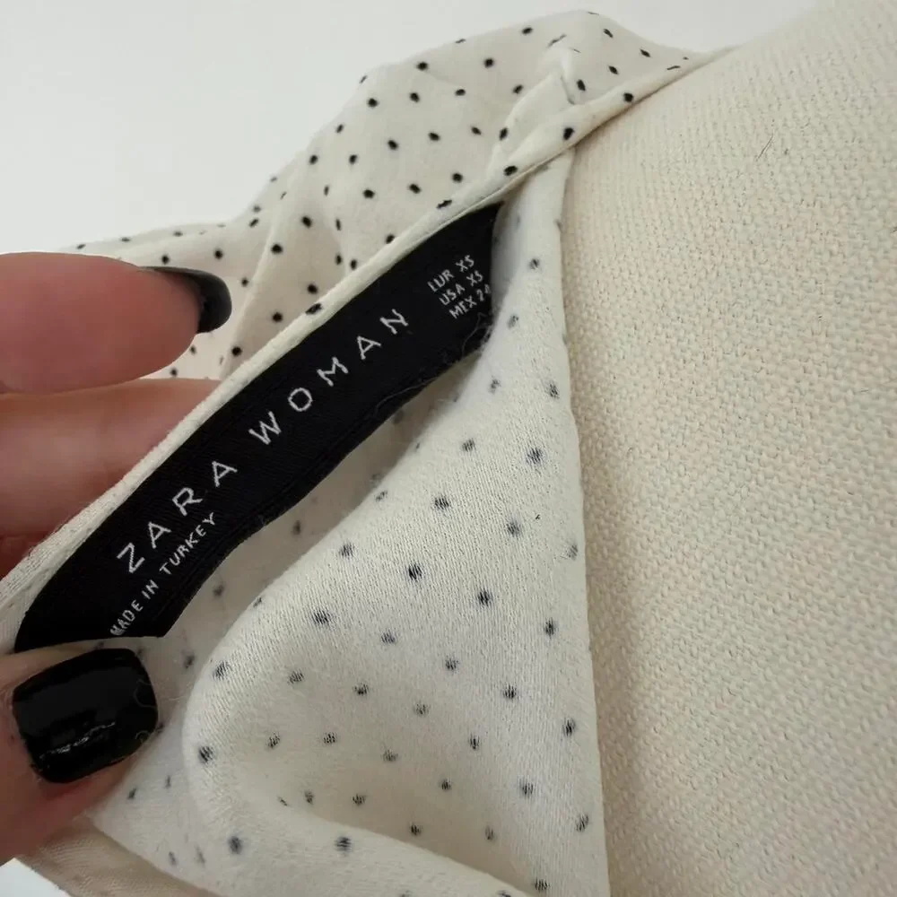 ZARA POLKA DOT RUFFLE TOP - Picture 5 of 5